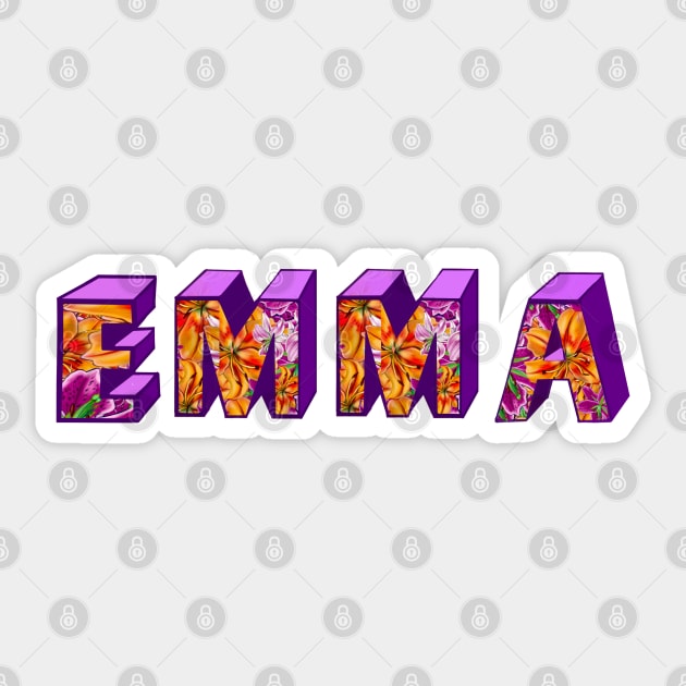 Top 10 best personalised gifts 2022  - Emma- personalised,personalized custom name with flowers Sticker by Artonmytee